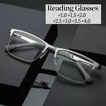 Мужские деловые очки для чтения, унисекс, очки с высоким разрешением, классические, с защитой от синего света, для дальнего зрения, пресбиопии +1,5 +2,5 +1.0