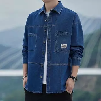 Мужские деловые повседневные модные рубашки с отложным воротником, свободные, красивые, с рукавом три четверти, мужские, с пуговицами, с карманами, мужская одежда XXXXL