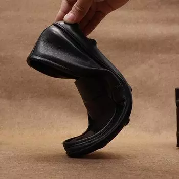 Мужские деловые повседневные туфли из коровьей кожи, черные классические универсальные кожаные туфли, мужские туфли для вождения с мягкой подошвой One-step 37