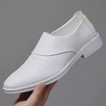 Мужские деловые туфли из белой кожи осень 2022 года: Дышащий формальный и повседневный британский стиль 44