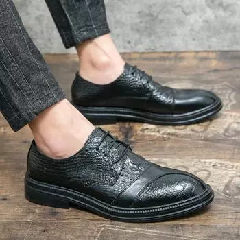 Мужские деловые туфли на шнуровке, модные кожаные деловые повседневные туфли, высококачественные мужские деловые туфли класса люкс, дышащие оксфорды для мужчин 6.5