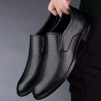 Мужские деловые туфли ручной работы из кожи на весну и осень, повседневные, дышащие, с мягкой подошвой, амортизирующие, износостойкие 44