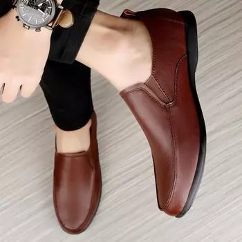 Мужские деловые туфли в британском стиле для мужчин, формальная классическая обувь из натуральной кожи для свадебной вечеринки 38 чёрный