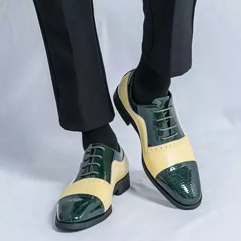 Мужские дерби, деловые, деловые, кожаные туфли, мужские, ретро, смокинги, свадебные, пиджаки, туфли цвета седла, большие размеры EU: 38