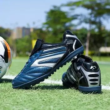 Мужские детские модные крутые противоскользящие футбольные бутсы с газоном, износостойкие кроссовки на шнуровке для тренировок и соревнований 39 синий