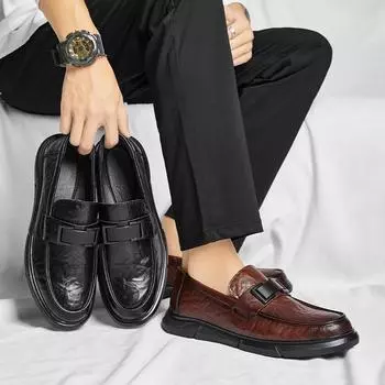 Мужские дизайнерские мокасины, модные, мягкие, плоские, повседневные, мужские туфли, обувь для взрослых, туфли-лодочки ручной работы, 2024, новые кожаные мокасины 38 чёрный