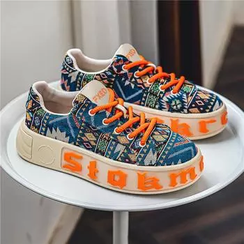 Мужские дизайнерские парусиновые туфли 2025 года, модные повседневные кроссовки для улицы, мужские дышащие туфли на платформе, высококачественная мягкая подошва, мужская обувь 39US65