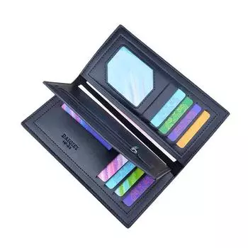 Мужские длинные кошельки, винтажный дизайн, держатель для карт, кошелек из искусственной кожи, кошелек