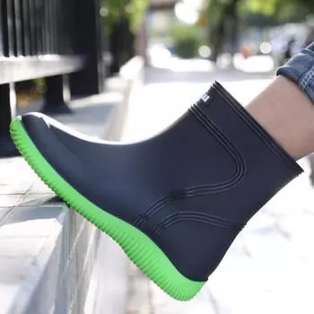 Мужские длинные резиновые сапоги Barrel, водонепроницаемые ботильоны, дождевые сапоги на платформе, новейшие модные мужские резиновые дождевые сапоги, резиновая дождевая обувь, обувь для рыбалки 41