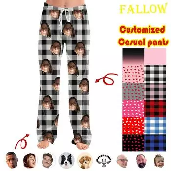 Мужские домашние брюки с принтом Allover, пижамные брюки для сна, длинные брюки, пижамные брюки, брюки для йоги XXL розовый