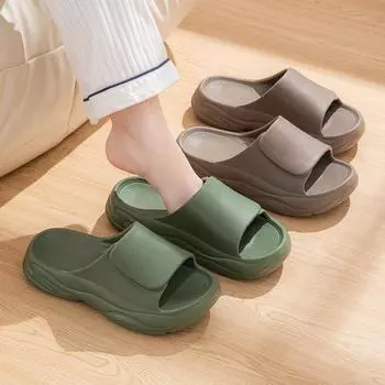 Мужские домашние летние новые простые классные тапочки бытовые ЭВА мягкая подошва нескользящая толстая подошва одно слово сопротивление 40-41 [normal code] армия зеленый