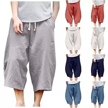 Мужские домашние модные повседневные базовые свободные дышащие быстросохнущие брюки M серый