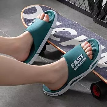 Мужские домашние тапочки: Нескользящие, дезодорирующие, прочные, модные, универсальные, мужские сандалии для отдыха на открытом воздухе 42/43 (for 40-41) чёрный/золотой