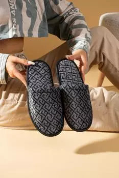 Мужские домашние тапочки с подошвой из ПВХ 001-038-Полосатый