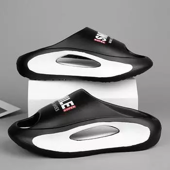 Мужские домашние тапочки Тапочки из ЭВА с мягкой толстой подошвой Женские модные тапочки Домашние сандалии Мужская пляжная обувь 44-45 белый