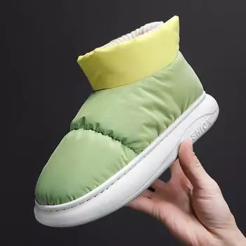 Мужские домашние тапочки, уличные мужские зимние тапочки для мужчин, плюшевые тапочки на молнии, ленивые туфли, мягкие теплые носки, мужская обувь 36-37 чёрный