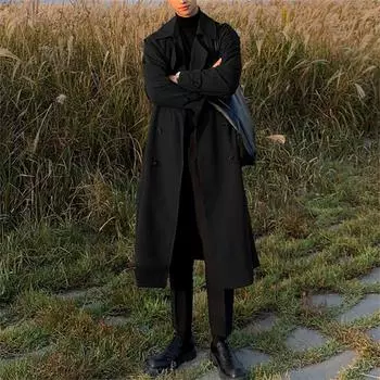 Мужские домашние уличные модные повседневные базовые свободные дышащие быстросохнущие пальто L чёрный