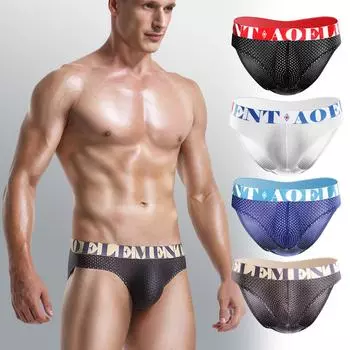 Мужские двойные трусики-стринги, сексуальные однотонные дышащие трусы-стринги XXL