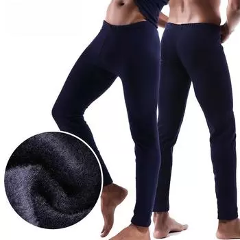 Мужские двухслойные теплые брюки из толстого бархата — осень/зима, облегающий крой для людей среднего возраста и молодежи