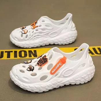 Мужские дырявые туфли, летние тапочки, верхняя одежда, летняя обувь на толстой подошве для дома, моря, улицы, своими руками, пляжная обувь с дырками, партия 40 хаки