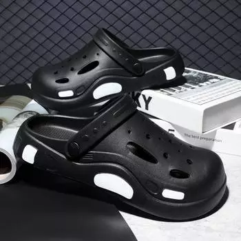 Мужские дырявые туфли на толстой подошве износостойкие новые мужские туфли летние мужские туфли быстросохнущие пляжные классные тапочки обувь 40-41 белый