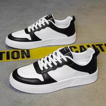 Мужские дышащие белые кожаные низкие летние кроссовки: Модная универсальная спортивная повседневная обувь 41