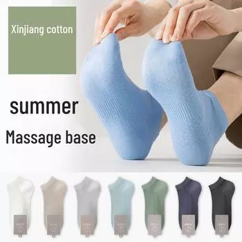 Мужские дышащие черные сетчатые носки из хлопка - антибактериальные, впитывающие пот, летние короткие носки One size for men 40-45