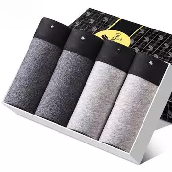 Мужские дышащие хлопковые шорты-боксеры Fuguiniao длиной 3/4 Three packs, 9303, L