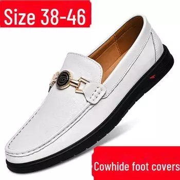 Мужские дышащие кожаные мокасины с мягкой подошвой, размер 45-46, для повседневной носки и вождения 41