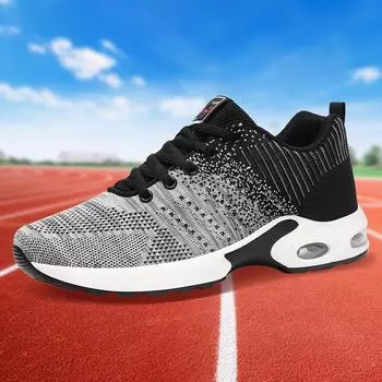 Мужские дышащие кроссовки на воздушной подушке в корейском стиле 2024 года — мягкая подошва, модные, универсальные для весны и осени size 44 черный серый