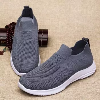 Мужские дышащие кроссовки Slip-On 2024 года — удобные, повседневные, летящие, тканые 41, ON-2