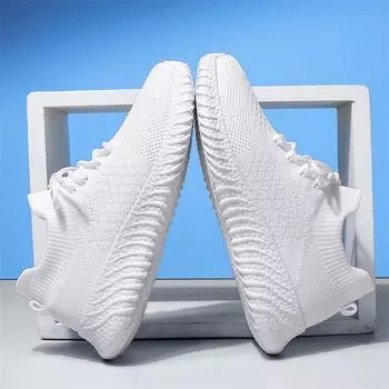 Мужские дышащие легкие походные ботинки 40 белый/чёрный