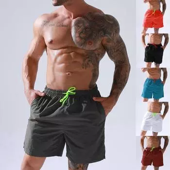 Мужские дышащие плавки Брюки Купальники Шорты Тонкий купальник бикини S чёрный