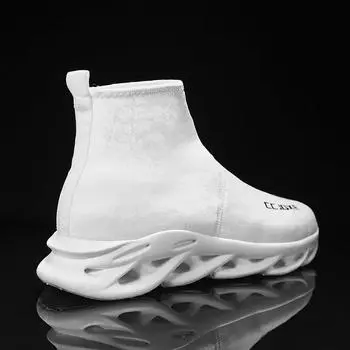 Мужские дышащие повседневные кроссовки - нескользящая обувь для ходьбы на открытом воздухе, модные увеличивающие рост туфли без застежек 40 чёрный