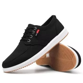 Мужские дышащие повседневные парусиновые туфли Мужские офисные рабочие туфли на шнуровке Кроссовки для отцовской ходьбы Молодежные туфли на плоской подошве для мальчиков Zapatillas Hombres 39