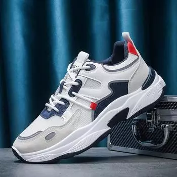 Мужские дышащие сетчатые кроссовки, осенние новые повседневные туфли на шнуровке Zapatillas De Hombre Outdoor Soft Sole, удобные кроссовки для бега 39 чёрный