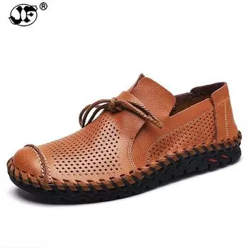 Мужские дышащие сетчатые мужские повседневные кожаные модные мужские мягкие удобные Sapatos Para Hombre Zapatillas De Deporte Traf 6 темно-коричневого