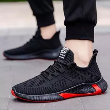 Мужские дышащие сетчатые повседневные кроссовки Four Seasons Lace-Up Fashion Casual Shoes Летние дышащие однотонные мужские кроссовки 39 белый