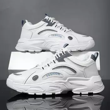 Мужские дышащие сетчатые повседневные спортивные туфли на толстой подошве с мягкой подошвой, всесезонные, новые удобные кроссовки для бега на открытом воздухе, мужские кроссовки 44