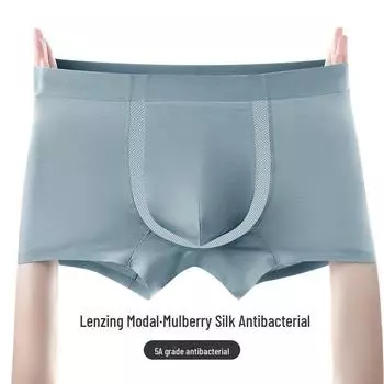 Мужские дышащие сетчатые трусы-боксеры с антибактериальным эффектом, модальным шелком и персонализированным поясом 4X Large