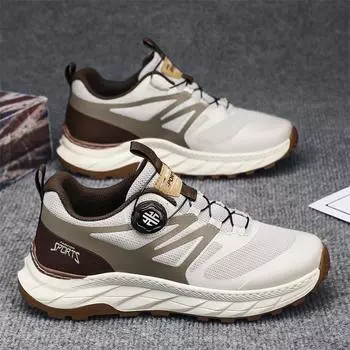 Мужские дышащие спортивные кроссовки с толстой подошвой, противоскользящие кроссовки с дышащей сеткой 44 чёрный