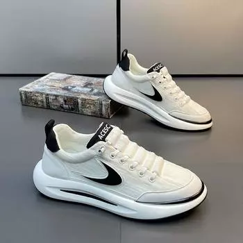 Мужские дышащие туфли из ледяного шелка, летние сетчатые тонкие повседневные туфли, белые туфли Forrest Gump, мужская спортивная обувь для иностранных покупателей 36