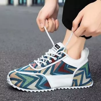 Мужские дышащие, устойчивые к поту, износостойкие и нескользящие повседневные спортивные туфли с мягкой подошвой, комфортной системой амортизации. 39 синий