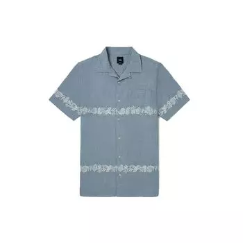 Мужские джинсовые рубашки с коротким рукавом Vans в стиле отпуска, синие VN0A5E6JLKZ S