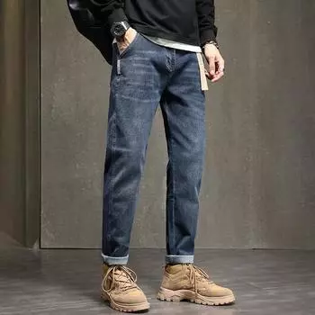 Мужские джинсы больших размеров, брюки, свободные, прямые, уличные, винтажные джинсы 38