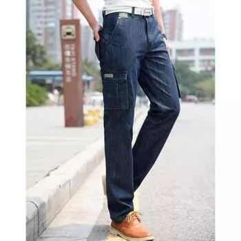 Мужские джинсы Four Seasons Tooling, прямые, свободные, с несколькими карманами, длинные, мужские 29