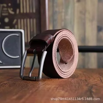 Мужские джинсы из мягкой воловьей кожи первого слоя, промытые, для людей среднего возраста и молодежи, с поясом, простой и универсальный стиль 105cm чёрный