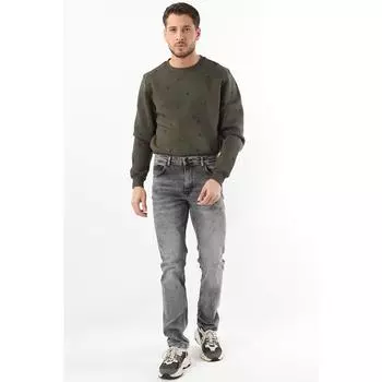 Мужские джинсы классического кроя серые