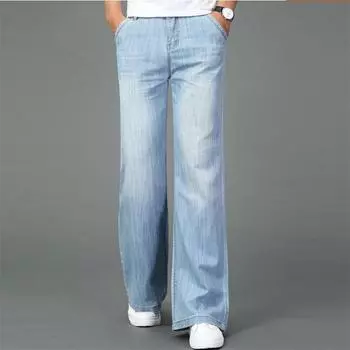 Мужские джинсы-клеш в стиле 60-х 70-х годов, расклешенные джинсовые брюки, винтажные широкие брюки в стиле ретро, облегающие брюки 26 темно-синий