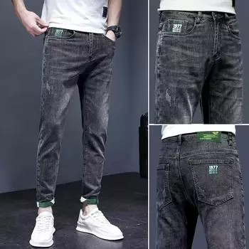Мужские джинсы, модные мужские облегающие узкие брюки, мужские весенне-осенние летние новые эластичные красивые повседневные длинные брюки 29 чёрный